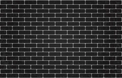 Black brick wall. Clean brickwork. Brick background Stock Illustration
