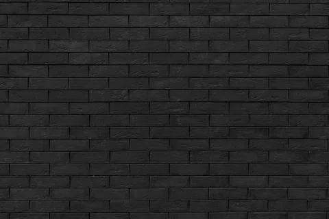 Black brick wall. Dark surface texture. Architectural building background Stockfoto's