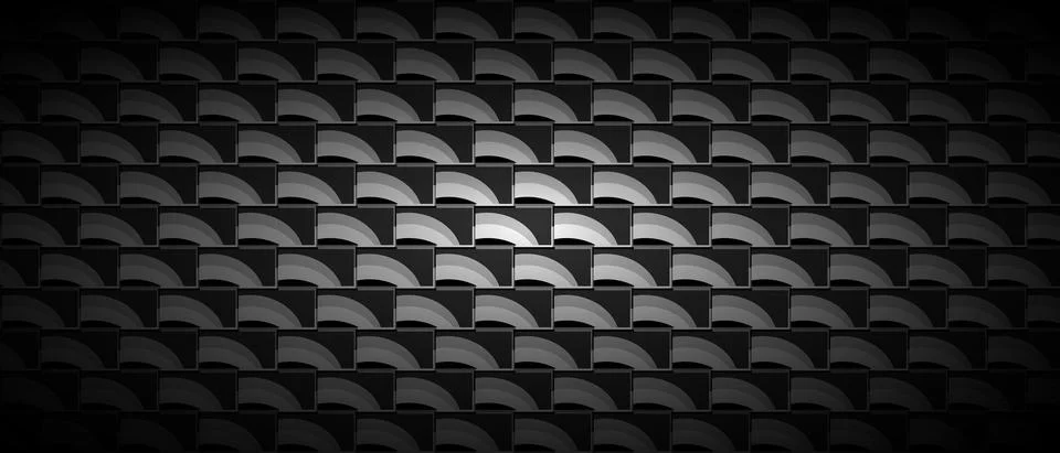 Black brick wall geometric pattern vector background. イラスト素材