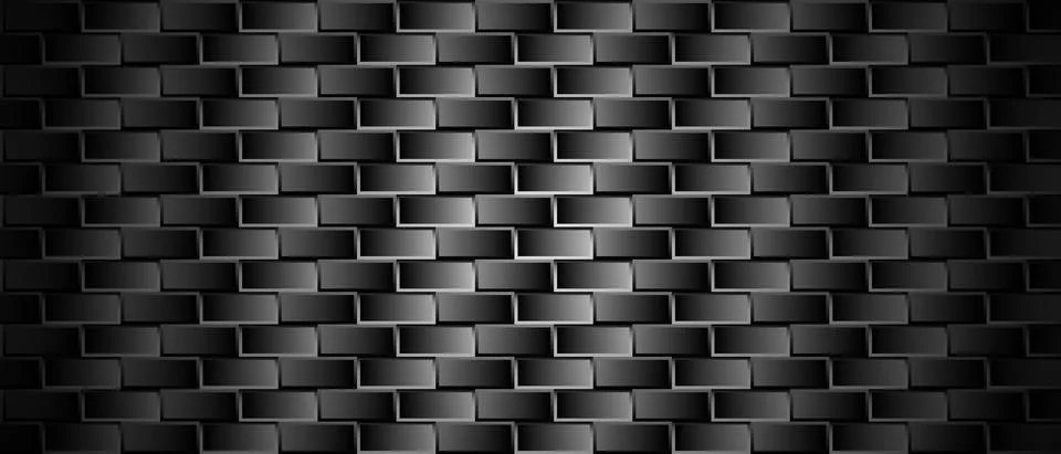 Black brick wall geometric pattern vector background. イラスト素材