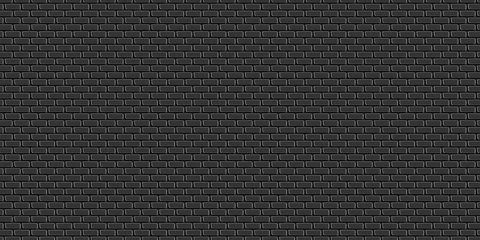 Black brick wall geometric pattern vector background. イラスト素材