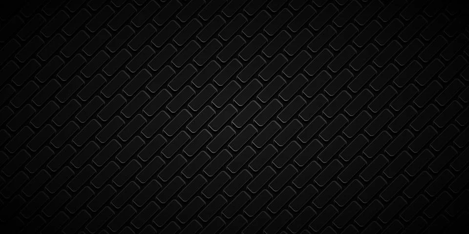 Black brick wall geometric pattern vector background. イラスト素材