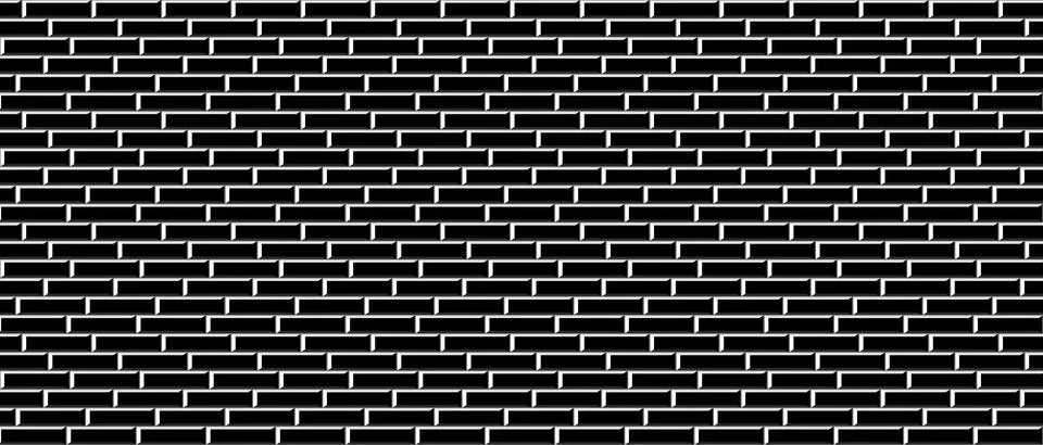 Black brick wall pattern for kitchen and bathroom. Modern backdrop. Dark grey Stock Illustration