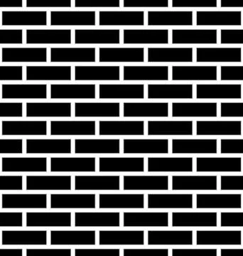 Black brick wall seamless background. Brick pattern. Vector illustration イラスト素材