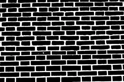 Black brick wall texture background old rough masonry Stock Illustration