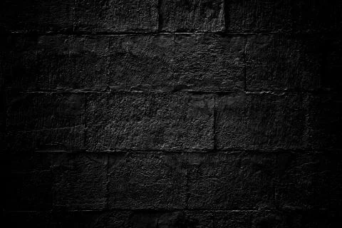 Black brick wall texture, brick surface for background. Vintage wallpaper. 写真素材