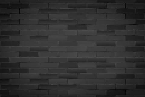 Black brick wall texture closeup Stock Illustration