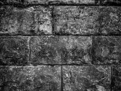 Black brick wall texture grunge background Stock Photos