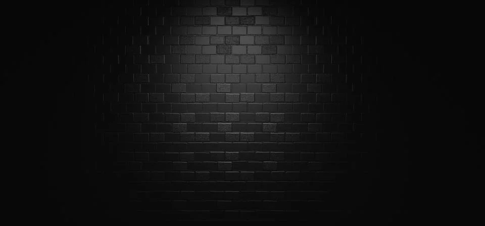 Black brick wall using as background or texture Stock Illustration