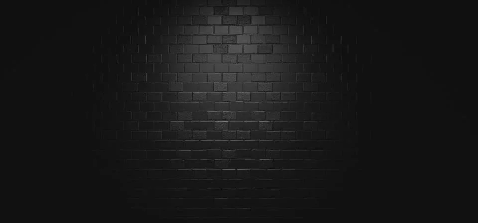 Black brick wall using as background or texture, 3d rendering Stock Illustration