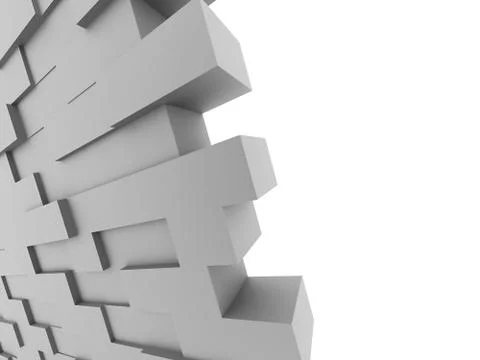 Black brick wall on white background Stock Illustration
