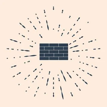 Black Bricks icon isolated on beige background. Abstract circle random dots Stock Illustration