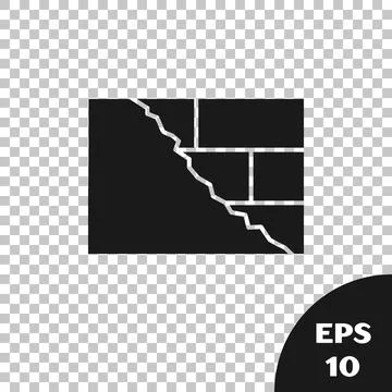 Black Bricks icon isolated on transparent background. Vector Stock Illustration