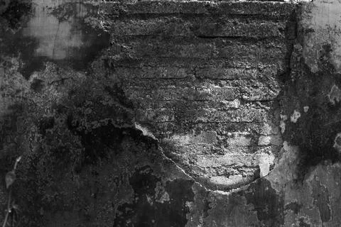 Black bricks of someone's house. Panoramic view of empty, old, red brick wa.. Stock Photos