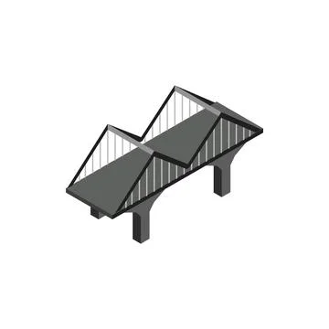 Black bridge icon in isometric 3d style Ilustración de archivo