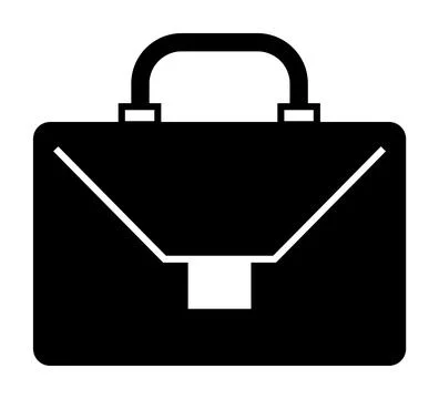 Black Briefcase Icon with Handle Representing Business, Work, and Professio.. Illustration