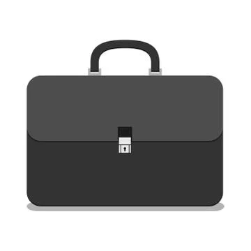 Black briefcase isolated Stock Illustration