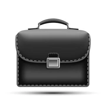 Black briefcase isolated on white background. 스톡 일러스트
