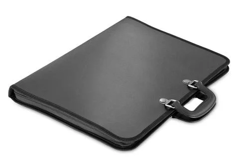 Black briefcase isolated on a white background Stock Photos