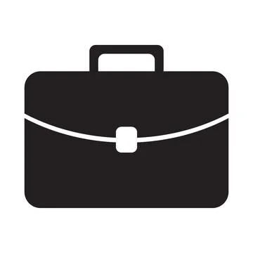 Black briefcase vector solid icon isolated on white background イラスト素材
