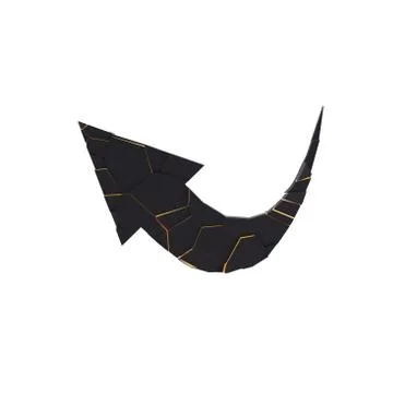 Black broken arrow pointer with reflection Stock Illustration