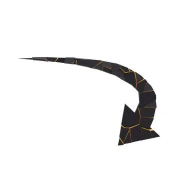Black broken arrow pointer with reflection Stock Illustration
