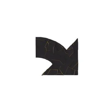 Black broken arrow pointer with reflection Stock Illustration