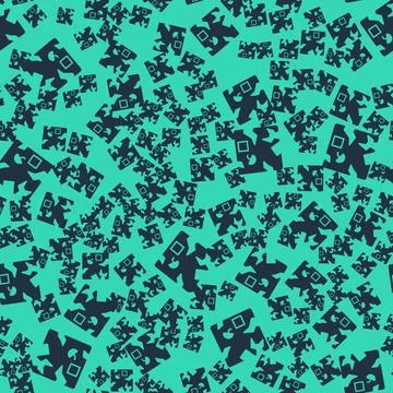 Black Broken cardboard box icon isolated seamless pattern on green backgrou.. 스톡 일러스트