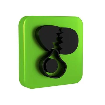 Black Broken egg icon isolated on transparent background. Happy Easter. Gre.. Illustrazione stock