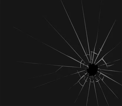 Black broken glass on dark background. Isolated background. Abstract background Stock Illustration