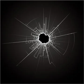 Black broken glass Stock Illustration