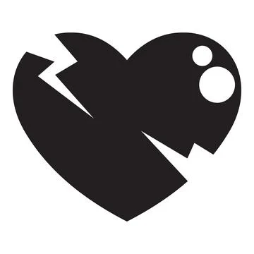 Black broken heart symbolizing sadness and loss イラスト素材