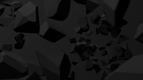 Black broken sphere, black background. 3d render. Stock Illustration