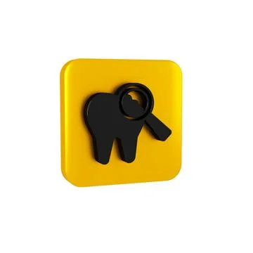 Black Broken tooth icon isolated on transparent background. Dental problem .. Stock Illustration