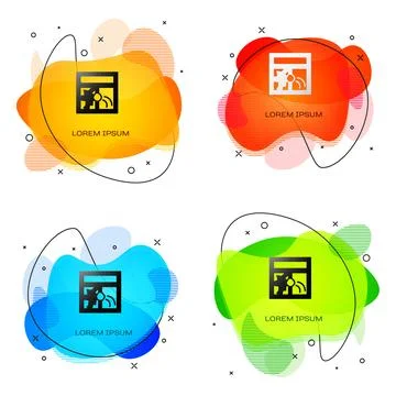 Black Broken window icon isolated on white background. Damaged window. Beaten Ilustración de archivo