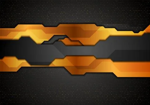 Black bronze tech geometric abstract background Stock Illustration