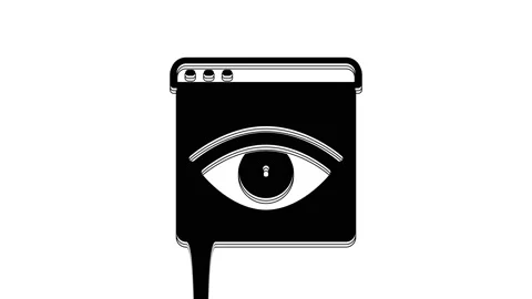 Black Browser incognito window icon isolated on white background. 4K Video Stock Footage 233978426