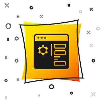 Black Browser setting icon isolated on white background. Adjusting, service Stock Illustration