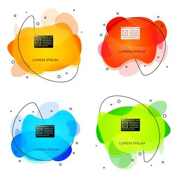 Black Browser window icon isolated on white background. Abstract banner with Stock Illustration