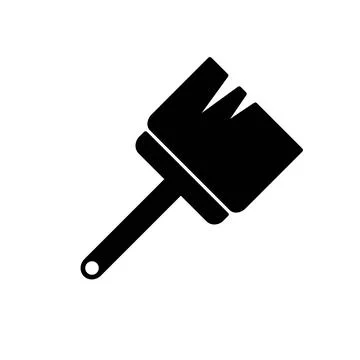 Black Brush paint tool icon isolated on white background flat style. Vector.. Ilustração Stock