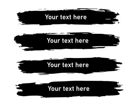Black brush stroke banner template collection. Grunge design elements. Long.. Stock Illustration