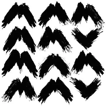 Black Brush Stroke Chevron Pattern Abstract Background vector illustration Illustrazione stock