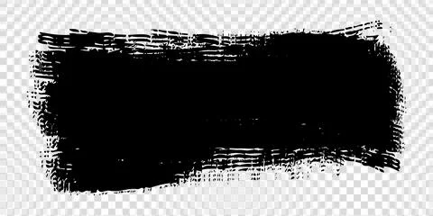 Black brush stroke element. Isolated grunge texture Stock Illustration