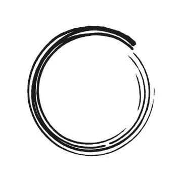 Black brush stroke in the form of a circle. Vector illustration Stock Illustration