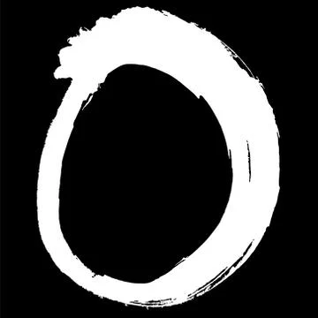 Black brush stroke in the form of a circle. Stock Illustration