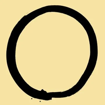 Black brush stroke in the form of a circle. Stock Illustration