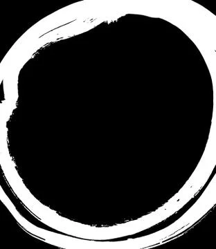 Black brush stroke in the form of a circle. Stock Illustration