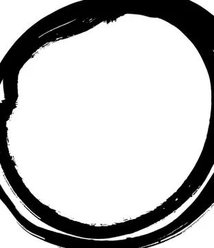 Black brush stroke in the form of a circle. Stock Illustration