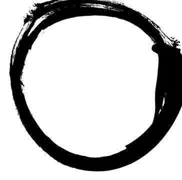 Black brush stroke in the form of a circle. Stock Illustration