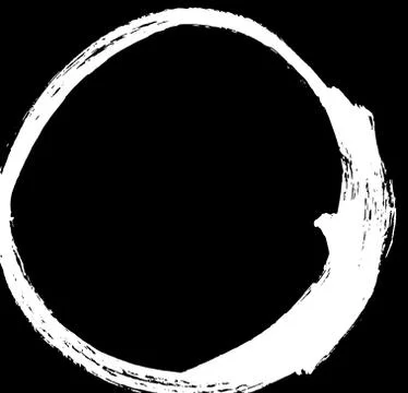 Black brush stroke in the form of a circle. Stock Illustration